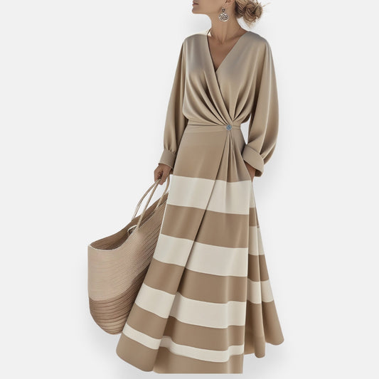 Lenoir™ | Robe à rayures et nœud drapé